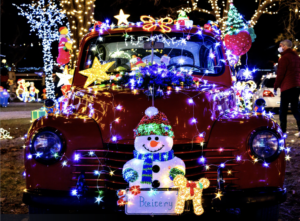 Los coches decorados con motivos navideños están de moda
